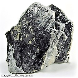Mineral Specimen: Ferberite, Quartz and Pyrite from Panasqueira Mines, Panasqueira, Covilha, Castelo Branco District, Portugal