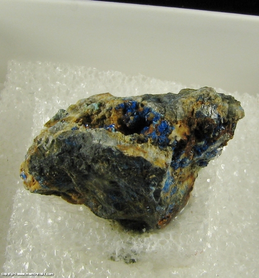 Mineral Specimen: Linarite from Eaglebrook Mine (Nant-Y-Cagel Mine), Nant-y-Moch Reservoir area, Talybont, Ceulanymaesmawr, Ceredigion, Wales