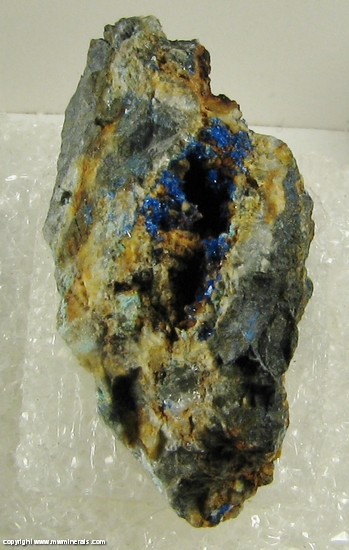 Mineral Specimen: Linarite from Eaglebrook Mine (Nant-Y-Cagel Mine), Nant-y-Moch Reservoir area, Talybont, Ceulanymaesmawr, Ceredigion, Wales