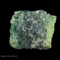 Minerals Specimen: Anilite with Calcite, Malachite and Azurite from Roadcut near the Champion Mine near Painsdale, Houghton County, Michigan