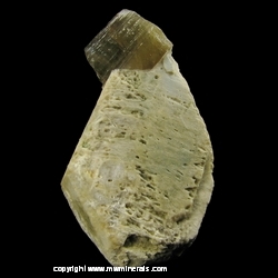 Mineral Specimen: Tourmaline on Feldspar from Location Unknown