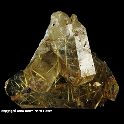 Minerals Specimen: Rutilated Quartz with Hematite from Novo Horizonte, Bahia, Brazil Minerals Specimen: Rutilated Quartz with Hematite from Novo Horizonte, Bahia, Brazil