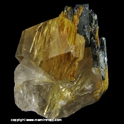Minerals Specimen: Rutilated Quartz with Hematite from Novo Horizonte, Bahia, Brazil