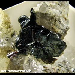 Mineral Specimen: Rutile on Hematite on Quartz from Cavradi gorge, Curnera Valley, Tujetsch, Vorderrhein Valley, Grischun, Switzerland