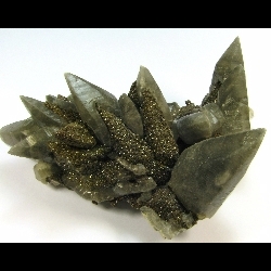 Minerals Specimen: Chalcopyrite on Calcite from Brushy Creek Mine, Greeley, Viburnum Trend District, Reynolds County, Missouri Minerals Specimen: Chalcopyrite on Calcite from Brushy Creek Mine, Greeley, Viburnum Trend District, Reynolds County, Missouri