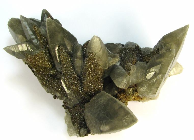 Mineral Specimen: Chalcopyrite on Calcite from Brushy Creek Mine, Greeley, Viburnum Trend District, Reynolds County, Missouri