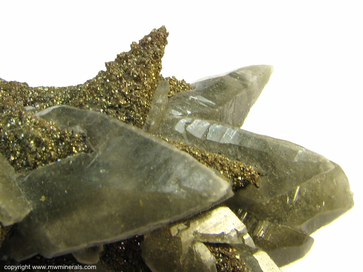 Mineral Specimen: Chalcopyrite on Calcite from Brushy Creek Mine, Greeley, Viburnum Trend District, Reynolds County, Missouri