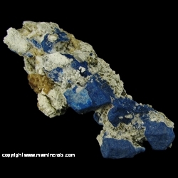 Minerals Specimen: Lazulite Pseudomorph after Sodalite with Pyrite and Mica from Faisbad, Koksha Valley, Jurm District, Badakhshan Province, Afghanistan