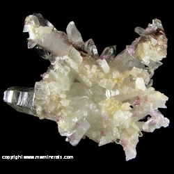 Minerals Specimen: Pink Topaz on Quartz with Magnesite from Brumado, Bahia, Brazil