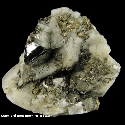 Mineral Specimen: Carrollite, Calcite, Chalcopyrite from Kamoya South II Mine, Kamoya, Kambove District, Katanga Copper Crescent, Katanga, Democratic Republic of Congo Mineral Specimen: Carrollite, Calcite, Chalcopyrite from Kamoya South II Mine, Kamoya, Kambove District, Katanga Copper Crescent, Katanga, Democratic Republic of Congo