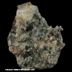 Minerals Specimen: Papagoite included in Quartz with Hematite Crystals from Messina mine, Messina District, Limpopo Province, South Africa