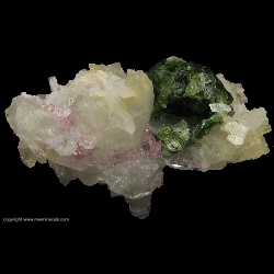 Minerals Specimen: Pink Topaz with Uvite Tourmaline, Magnesite and Quartz from Brumado. Bahia, Brazil Minerals Specimen: Pink Topaz with Uvite Tourmaline, Magnesite and Quartz from Brumado. Bahia, Brazil
