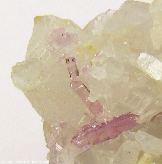 Mineral Specimen: Pink Topaz with Uvite Tourmaline, Magnesite and Quartz from Brumado. Bahia, Brazil