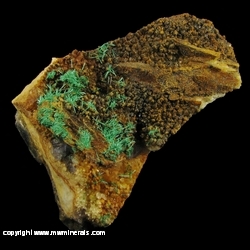 Mineral Specimen: Brochantite, Fluorite, Barite and Quartz from Blanchard Mine, Bingham, Hansonburg District, Socorro County, New Mexico Mineral Specimen: Brochantite, Fluorite, Barite and Quartz from Blanchard Mine, Bingham, Hansonburg District, Socorro County, New Mexico