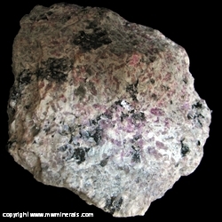 Mineral Specimen: Sodalite varierty: Hackmanite from Poudrette Quarry, Mont Saint-Hilaire, Rouville RCM, Monteregie, Quebec, Canada Mineral Specimen: Sodalite varierty: Hackmanite from Poudrette Quarry, Mont Saint-Hilaire, Rouville RCM, Monteregie, Quebec, Canada