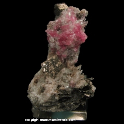 Mineral Specimen: Rhodochrosite, Pyrite, Quartz from Sweet Home Mine, Alma, Park Co, Colorado Mineral Specimen: Rhodochrosite, Pyrite, Quartz from Sweet Home Mine, Alma, Park Co, Colorado