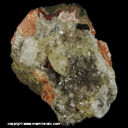 Mineral Specimen: Calcite, Hematite, Quartz from Chimney Rock Quarry (The Bound Brook Quarry), Bridgewater Township, Somerset Co., New Jersey, USA
