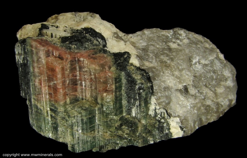 Mineral Specimen: Multicolored Tourmaline from Leduc Mine, St-Pierre-de-Wakefield, Wakefield Township, Gatineau County, Quebec, Canada