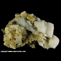 Mineral Specimen: Blue Quartz, Dolomite, Calcite, Sphalerite, Pyrite from Trepca Complex, Kosovska Municipality, Kosovo