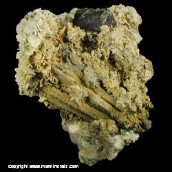 Mineral Specimen: Sphalerite with Unidentified Pseudomorph and Calcite from Poudrette Quarry, Mont Saint-Hilaire, Rouville RCM, Monteregie, Quebec, Canada Mineral Specimen: Sphalerite with Unidentified Pseudomorph and Calcite from Poudrette Quarry, Mont Saint-Hilaire, Rouville RCM, Monteregie, Quebec, Canada