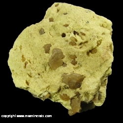 Mineral Specimen: Anglesite included in Massive Sulfur from Erupcion Mine, Los Lamentos Mts, Mun. de Ahumada, Chihuahua, Mexico Mineral Specimen: Anglesite included in Massive Sulfur from Erupcion Mine, Los Lamentos Mts, Mun. de Ahumada, Chihuahua, Mexico