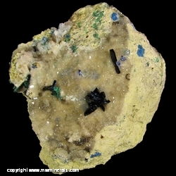 Minerals Specimen: Azurite, Malachite from Location unknown