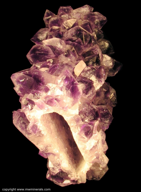 Mineral Specimen: Amethyst cast over Calcite from Artigas, Uruguay