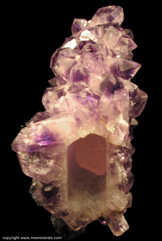 Mineral Specimen: Amethyst cast over Calcite from Artigas, Uruguay