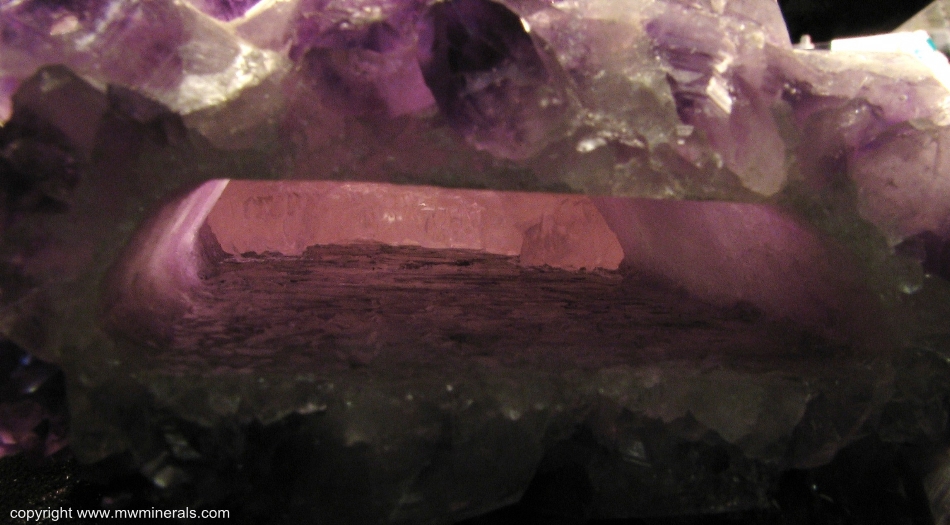 Mineral Specimen: Amethyst cast over Calcite from Artigas, Uruguay