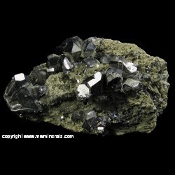 Minerals Specimen: Galena and Quartz with Included Chlorite from Krushev dol mine, Madan ore field, Rhodope Mts., Smolyan Oblast, Bulgaria Minerals Specimen: Galena and Quartz with Included Chlorite from Krushev dol mine, Madan ore field, Rhodope Mts., Smolyan Oblast, Bulgaria