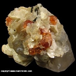 Mineral Specimen: Spessartine Garnet, Muscovite, Quartz, Schorl Tourmaline from Darrah Pech, Kunar Province, Afghanistan Mineral Specimen: Spessartine Garnet, Muscovite, Quartz, Schorl Tourmaline from Darrah Pech, Kunar Province, Afghanistan