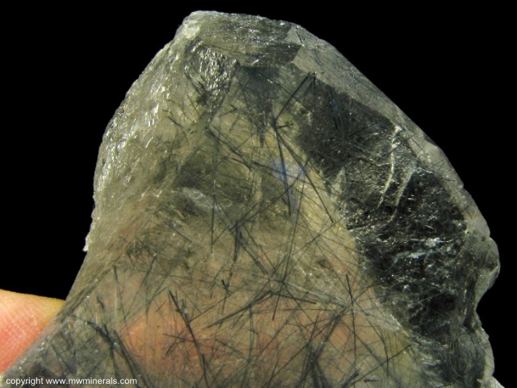 Mineral Specimen: Blue Quartz (Tourmaline incldued in Quartz) from Jenipapo district, Itinga, Jequitinhonha valley, Minas Gerais, Brazil