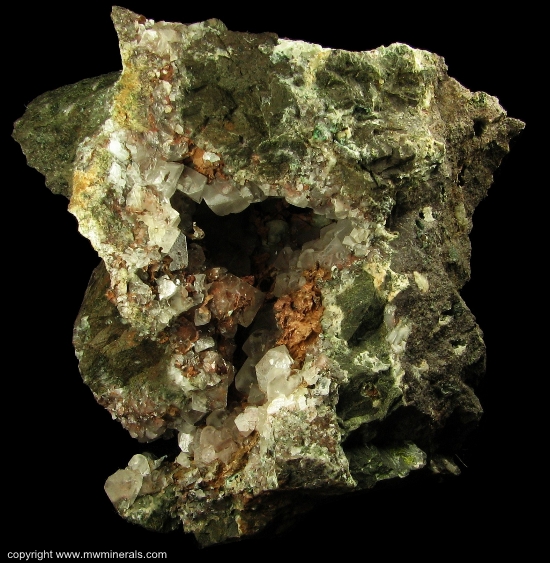 Mineral Specimen: Copper included in Calcite from Caledonia mine, Ontonagon County, Michigan