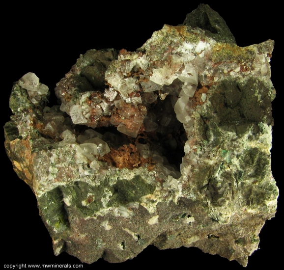 Mineral Specimen: Copper included in Calcite from Caledonia mine, Ontonagon County, Michigan