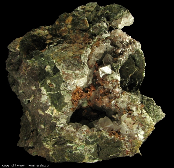 Mineral Specimen: Copper included in Calcite from Caledonia mine, Ontonagon County, Michigan