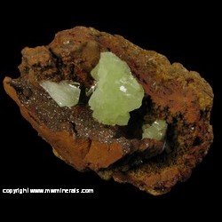 Mineral Specimen: Cuprian Adamite from Mina Ojuela, Mapimi, Durango, Mexico Mineral Specimen: Cuprian Adamite from Mina Ojuela, Mapimi, Durango, Mexico
