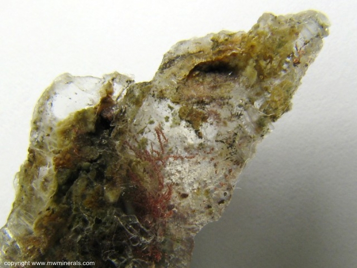 Mineral Specimen: Copper included in Selenite from Mission Mine, San Xavier, Sierrita Mountains, Pima County, Arizona, USA