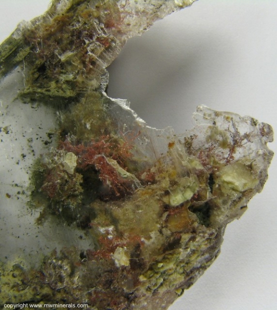 Mineral Specimen: Copper included in Selenite from Mission Mine, San Xavier, Sierrita Mountains, Pima County, Arizona, USA