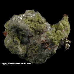 Minerals Specimen: Silver Crystals, Copper Crystals, Epidote, Microcline and Quartz from Butler lode, Ontonagon Co., Michigan Minerals Specimen: Silver Crystals, Copper Crystals, Epidote, Microcline and Quartz from Butler lode, Ontonagon Co., Michigan