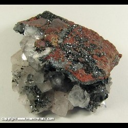 Minerals Specimen: Hematite variety Specular, Quartz from Egremont, Cumberland, Cumbria, England