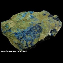 Minerals Specimen: Cyanotrichite from Morenci Mine, Greenlee Co., Arizona Minerals Specimen: Cyanotrichite from Morenci Mine, Greenlee Co., Arizona