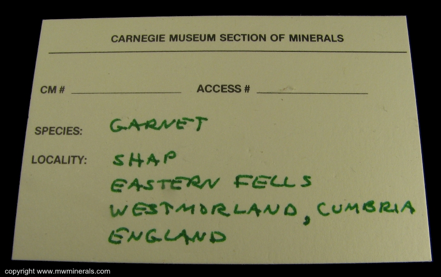 Mineral Specimen: Garnet Grossular Andradite Series from Shap Blue Quarry, Shap, Eastern Fells, South Eastern Region (Westmorland), Cumbria, England