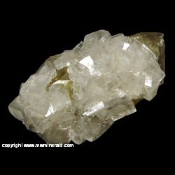 Mineral Specimen: Hydroxyapophyllite-(K) on Calcite from Wessels Mine, Hotazel, Kalahari manganese fields, Northern Cape Province, South Africa