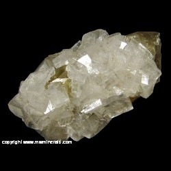 Mineral Specimen: Hydroxyapophyllite-(K) on Calcite from Wessels Mine, Hotazel, Kalahari manganese fields, Northern Cape Province, South Africa Mineral Specimen: Hydroxyapophyllite-(K) on Calcite from Wessels Mine, Hotazel, Kalahari manganese fields, Northern Cape Province, South Africa