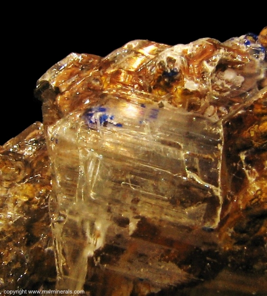 Mineral Specimen: Selenite and Azurite from Laurium, Attica, Greece