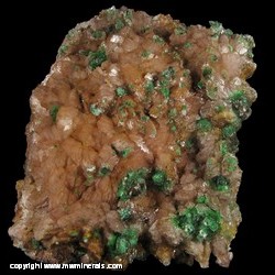 Minerals Specimen: Selenite over Malachite on Dolomite from Touissit, Touissit District, Oujda-Angad Province, Oriental Region, Morocco Minerals Specimen: Selenite over Malachite on Dolomite from Touissit, Touissit District, Oujda-Angad Province, Oriental Region, Morocco