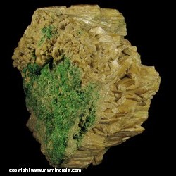 Mineral Specimen: Chrome Grossular Garnet on Diopside from Orford Nickel mine, St-Denis-de-Brompton, Sherbrooke County, Quebec, Canada Mineral Specimen: Chrome Grossular Garnet on Diopside from Orford Nickel mine, St-Denis-de-Brompton, Sherbrooke County, Quebec, Canada