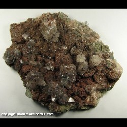 Minerals Specimen: Calcite with Included Hematite from White Pine Mine, White Pine, Ontonagon Co., Michigan Minerals Specimen: Calcite with Included Hematite from White Pine Mine, White Pine, Ontonagon Co., Michigan