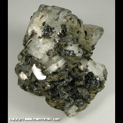 Mineral Specimen: Adularia with Hematite Roses, Mica and Chlorite from St. Gotthard, Switzerland Mineral Specimen: Adularia with Hematite Roses, Mica and Chlorite from St. Gotthard, Switzerland