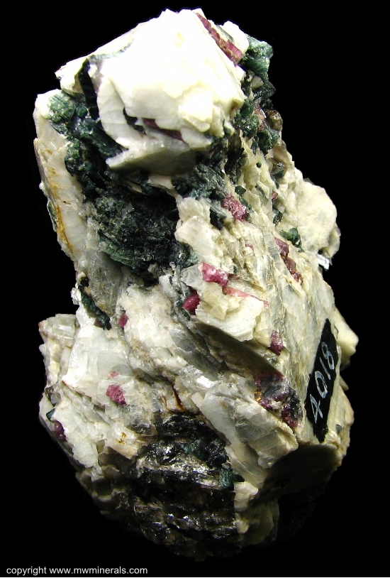 Mineral Specimen: Rose Tourmaline (Elbaite) with Albite and Smoky Quartz from Chesterfield, Hampshire County, Massachusetts